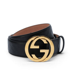 Black interlocking G buckle belt