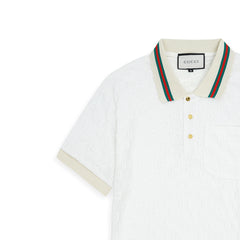 Imported embroidered double “G”pattern white polo