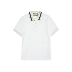 Imported embroidered double “G”pattern white polo