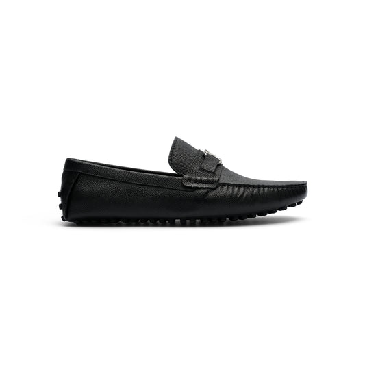 Signature black driver loafer