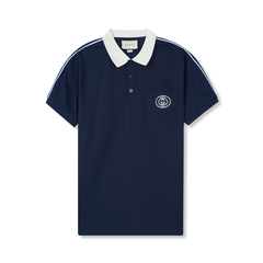 Imported Blue Double “G” Logo Polo Shirt