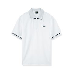 Imported Black Stripe White Polo Shirt