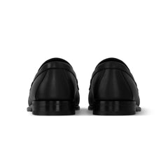 Small logo embossed black major loafer