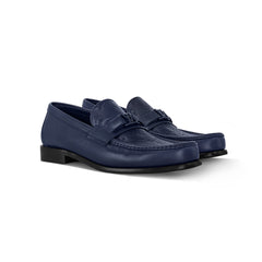 Logo embossed blue major loafer