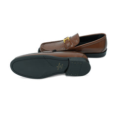 Brown embossed major loafer