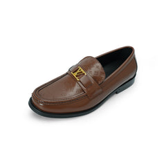 Brown embossed major loafer