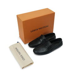 Leather print driver loafer