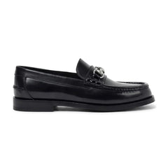 Black Horsebit Leather Loafers
