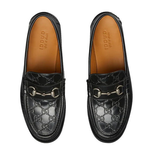 Imported Men's Black Loafer with Horsebit