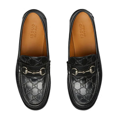Imported Men's Black Loafer with Horsebit