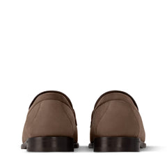 Brown Textured Leather Major Loafers