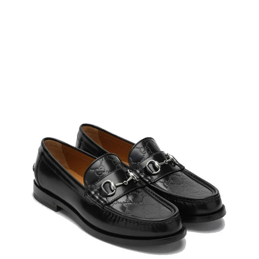 Imported Men's Black Loafer with Horsebit
